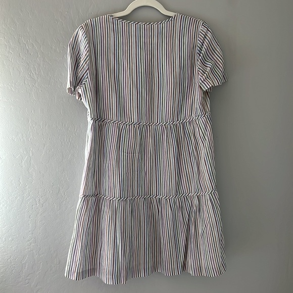 Madewell Rainbow Stripe Button Down Mini Dress (Small) - Picture 4 of 6